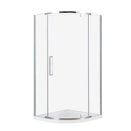 Produse temporar indisponibile - Leziter Cabină de duș curbată Galatro cu ușă batantă, 90x90x200 cm