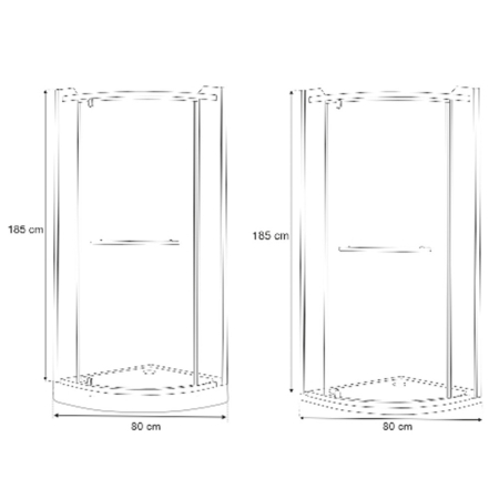 Leziter Cabină de duș curbată Moon TR 80x80 cm cu cădiță de duș [2]