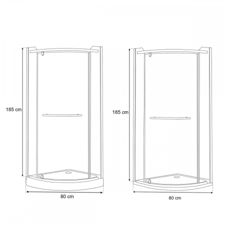 Leziter Cabină de duș curbată Moon TR 80x80 cm fără cădiță de duș [7]