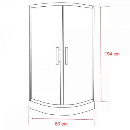 Leziter Cabină de duș curbată Spirit Bamboo 80x80 cm cu cădiță de duș [2]