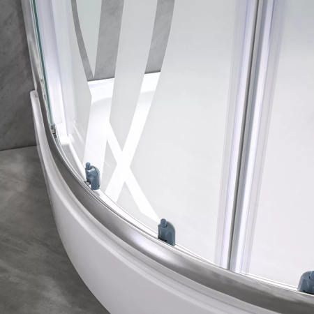 Leziter Cabină de duș curbată Spirit Bamboo 80x80 cm cu cădiță de duș [8]