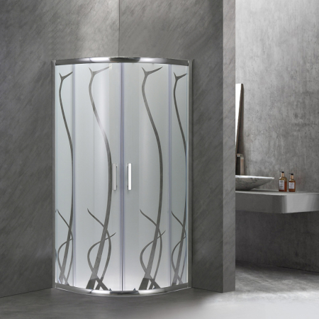 Leziter Cabină de duș curbată Spirit Bamboo 80x80 cm fără cădiță de duș [1]