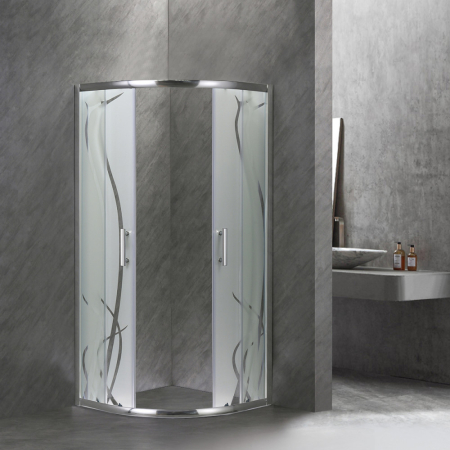 Leziter Cabină de duș curbată Spirit Bamboo 80x80 cm fără cădiță de duș [7]