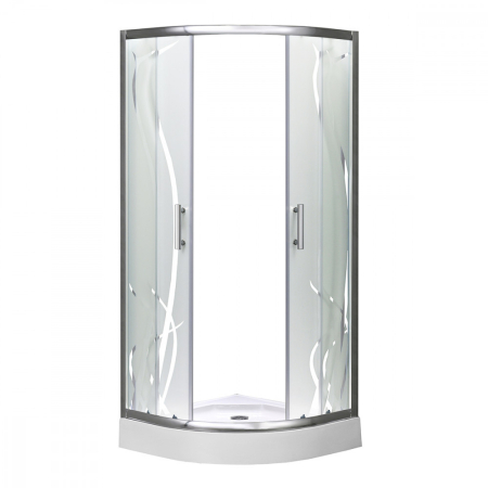 Leziter Cabină de duș curbată Spirit Bamboo 90x90 cm cu cădiță de duș [6]