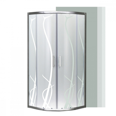 Cabină de duș semirotundă - Leziter Cabină de duș curbată Spirit Bamboo 90x90 cm fără cădiță de duș