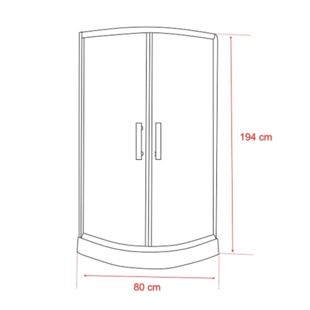 Leziter Cabină de duș curbată Spirit Clear 80x80 cm cu cădiță de duș neagră [2]