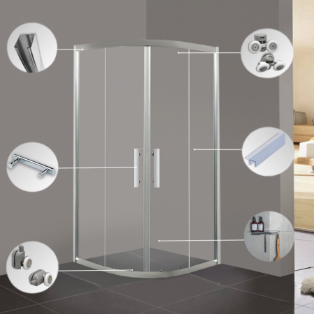 Leziter Cabină de duș curbată Spirit Clear 80x80 cm fără cădiță de duș [3]