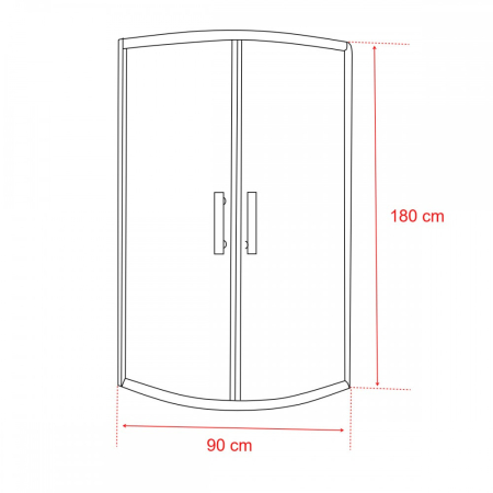 Leziter Cabină de duș curbată Spirit Clear 90x90 cm fără cădiță de duș [1]