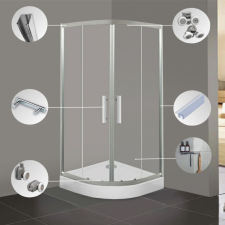 Leziter Spirit Clear 90x90x194 cm cabină de duș curbată cu tavă de duș [4]