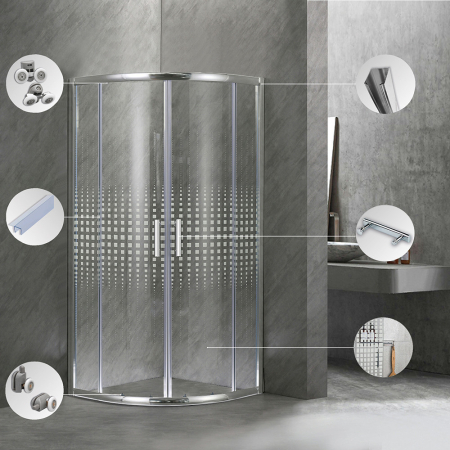 Leziter Cabină de duș curbată Spirit Matrix 80x80 cm fără cădiță de duș [3]