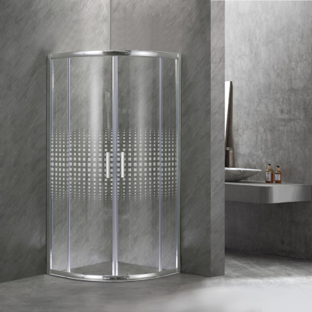 Leziter Cabină de duș curbată Spirit Matrix 80x80 cm fără cădiță de duș [1]