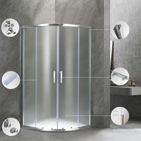 Leziter Cabină de duș curbată Spirit Matt 80x80 cm fără cădiță de duș [4]