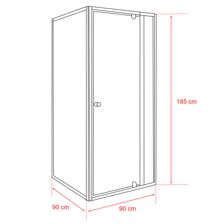 Leziter Cabină de duș de colț flexibilă 90x90 cm fără cădiță de duș [4]