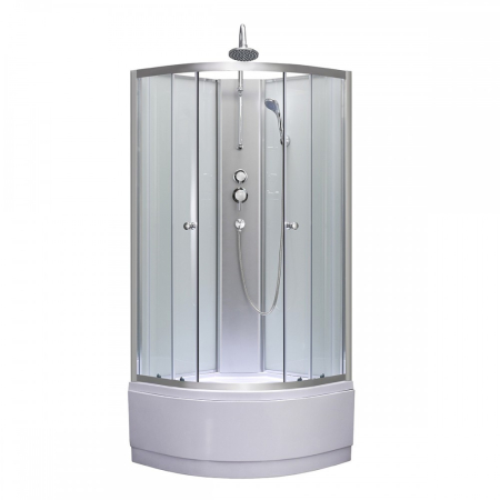 Leziter Cabina de dus Karolino 80x80 cm cu tava adanca alba [0]