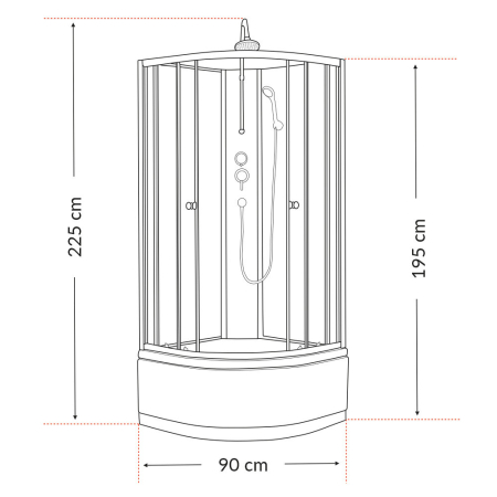 Leziter Cabină de duș Karolino 90 neagră cu tavă adâncă [2]