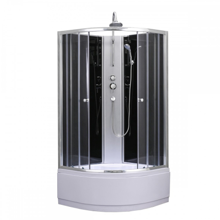 Cabină de duș cu cădiță înaltă - Leziter Cabină de duș Karolino 90x90 cm neagră cu tavă adâncă