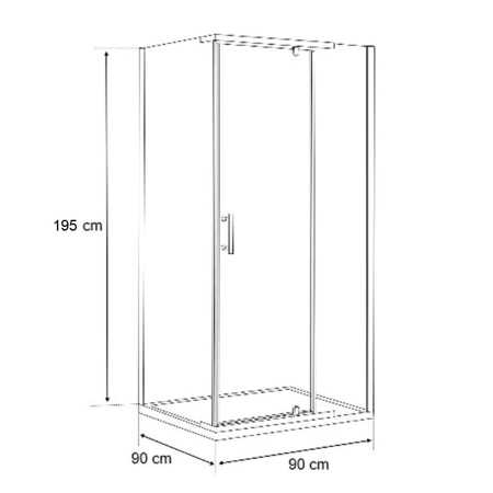 Leziter Cabină de duș pătrată Galatro 90x90 cm fără cădiță de duș [2]