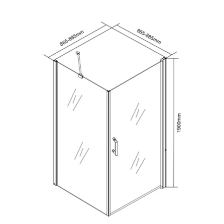 Leziter Cabină de duș pătrată Monica 90x90 cm fără cădiță de duș [2]
