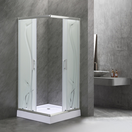 Leziter Cabină de duș pătrată Spirit Bamboo 90x90 cm cu cădiță de duș [7]