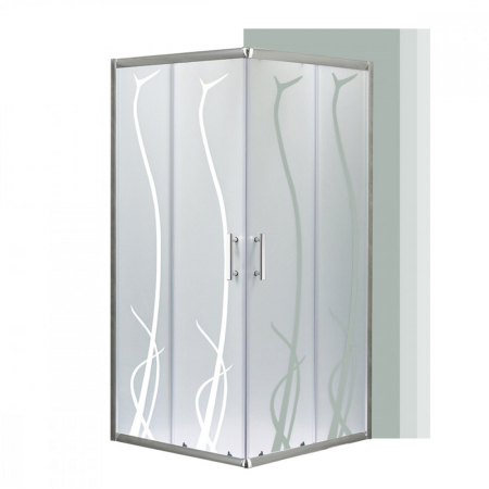 Baie - Leziter Cabină de duș pătrată Spirit Bamboo 90x90 cm, fără cădiță de duș
