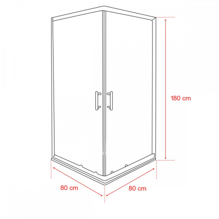 Leziter Cabină de duș pătrată Spirit Matt 80x80 cm, fără cădiță de duș [2]