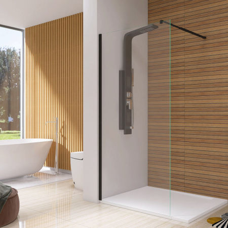Leziter Cabină de duș River walk-in 80x190 cm neagră [1]