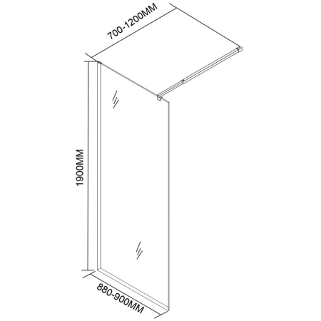 Leziter Cabină de duș River walk-in 90x190 cm cromată [2]