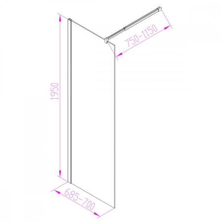 Leziter Cabină de duș Walker WI01-70 70x195 cm, cu sticlă de 8 mm [3]