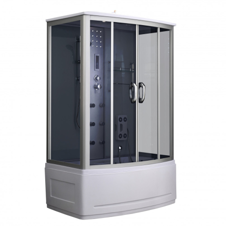 Cabină de duș cu hidromasaj și cadă - Leziter Cadă cu hidromasaj Emilia 85x135 cm cu electronică Neagră