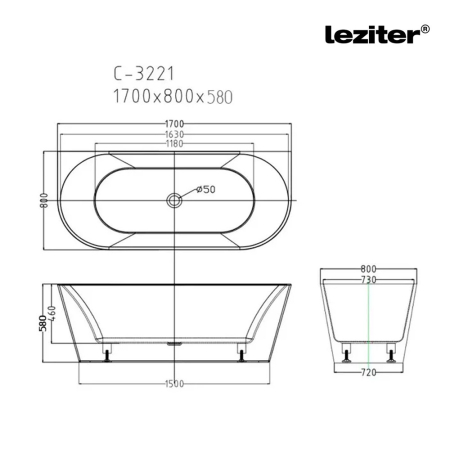 Leziter Cadă de baie independentă [2]