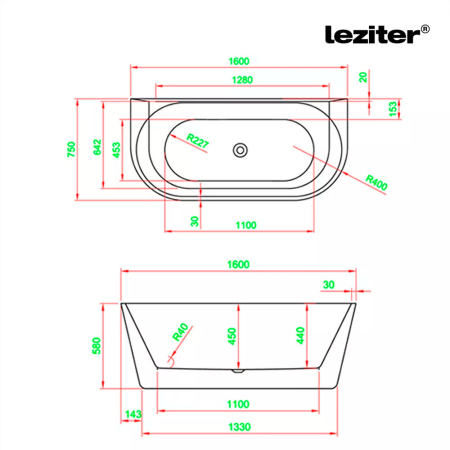 Leziter Cadă de baie independentă [2]