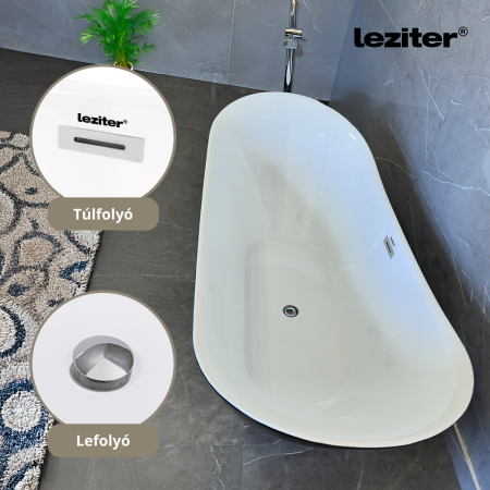 Leziter Cadă de baie independentă Flow neagră [4]