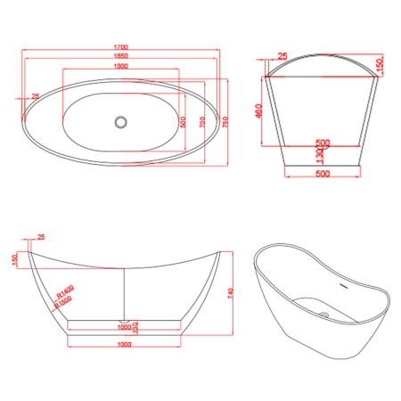 Leziter Cadă de baie independentă Lago [2]