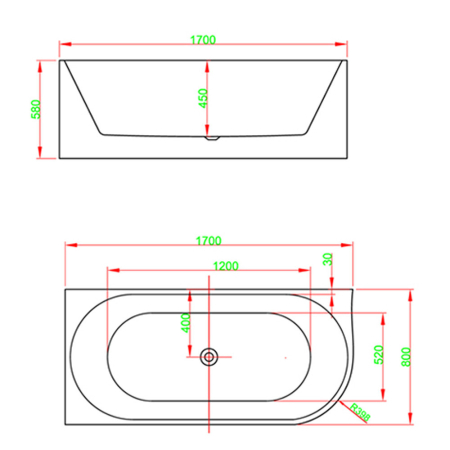 Leziter Cadă de baie independentă Pike, stânga [3]