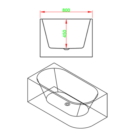 Leziter Cadă de baie independentă Pike, stânga [4]