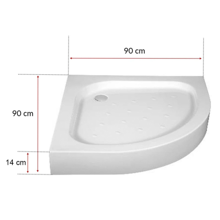 Leziter Cădiță de duș acrilică curbată Klonberg 90x90 90x90 cm [2]