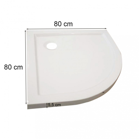 Leziter Cădiță de duș acrilică joasă curbată Modena Slim 80x80 cm [2]