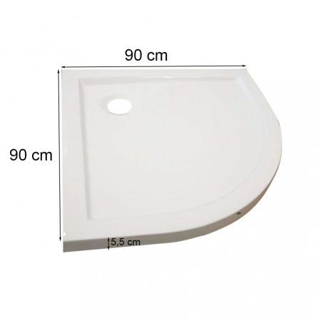 Leziter Cădiță de duș acrilică joasă curbată Modena Slim 90x90 cm [2]