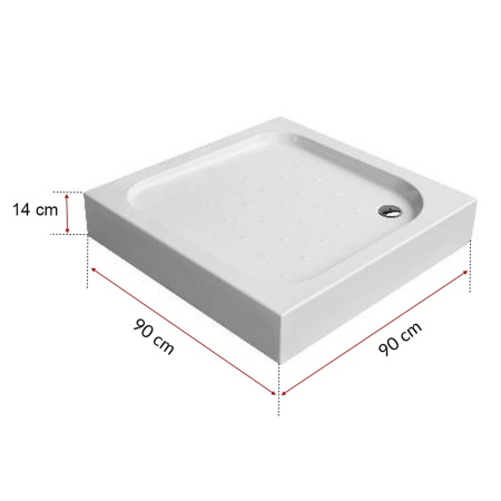 Leziter Cădiță de duș acrilică pătrată Klonberg 90x90 cm 90x90 cm [2]