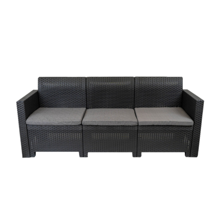 Produse temporar indisponibile - Leziter Canapea de grădină Nero cu 3 locuri