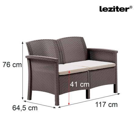 Leziter Canapea de grădină Venus cu 2 locuri [2]