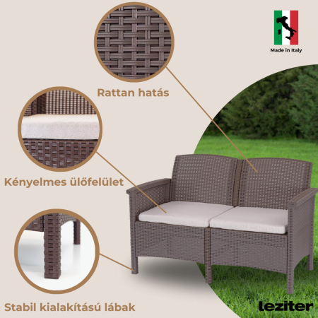 Leziter Canapea de grădină Venus cu 2 locuri [2]