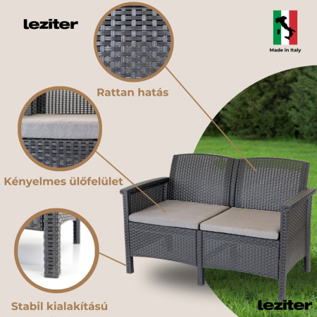 Leziter Canapea de grădină Venus cu 2 locuri [2]