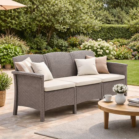 Leziter Canapea de grădină Venus cu 3 locuri cappuccino [1]