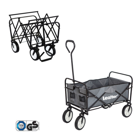 Produse temporar indisponibile - Leziter Cărucior de plajă pliabil de grădină gri