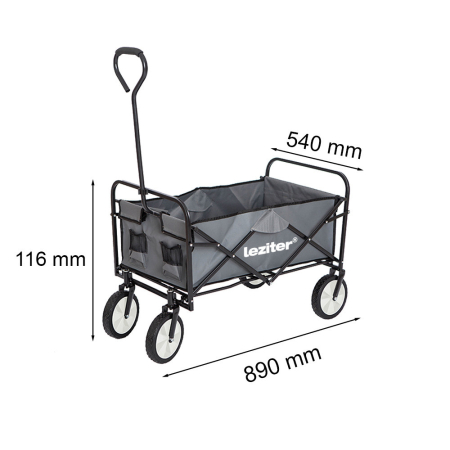 Leziter Cărucior de plajă pliabil de grădină gri [2]
