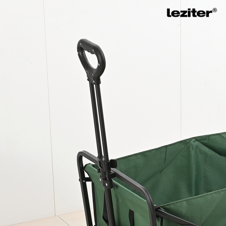 Leziter Cărucior de plajă pliabil premium de grădină cu masă verde [5]