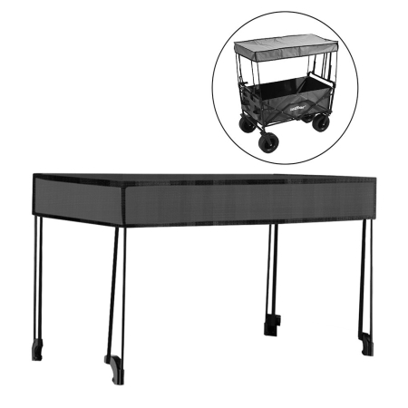 Cărucior grădină - Leziter Cărucior de plajă premium cu acoperiș gri