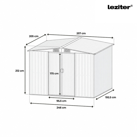 Leziter Depozit pentru unelte de grădină Alaska 6x8, stejar auriu-antracit [2]