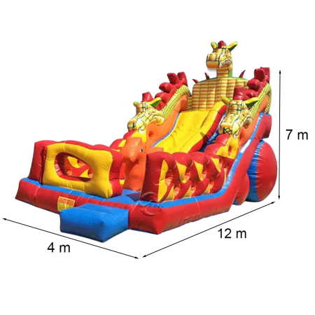 Leziter Castel gonflabil cu dragon 12x4x7m [1]